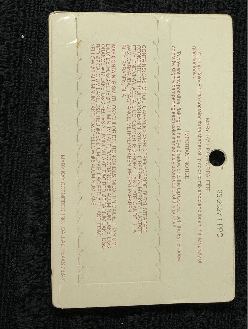 Vintage Mary Kay Lip Color Palette 0474